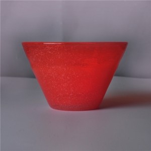 Red solid glass bowl for home decoration