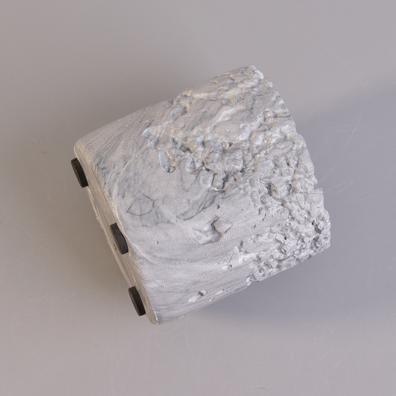315ml Machine Made Color Sprayed Electroplated Glass Candle Holder for Wedding Decor Cylinder design marble effect concrete candle jar for home decor