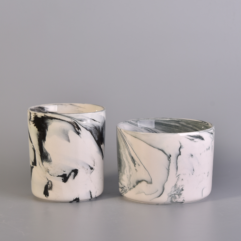 18oz marble ceramic candle jar 