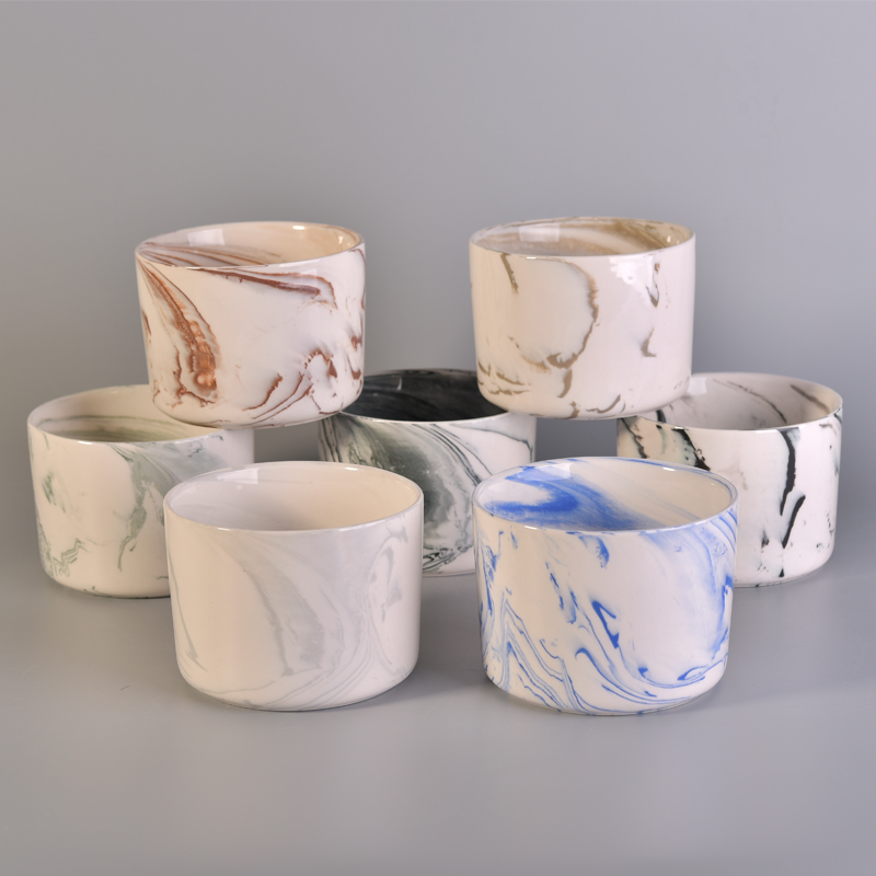 18oz marble ceramic candle jar 