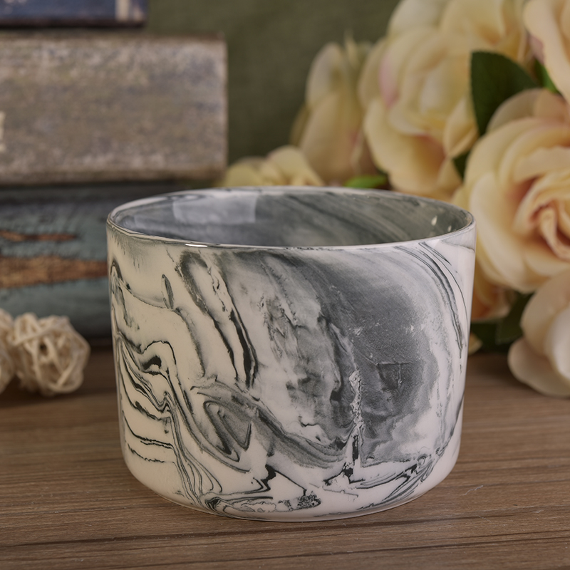 18oz marble ceramic candle jar 