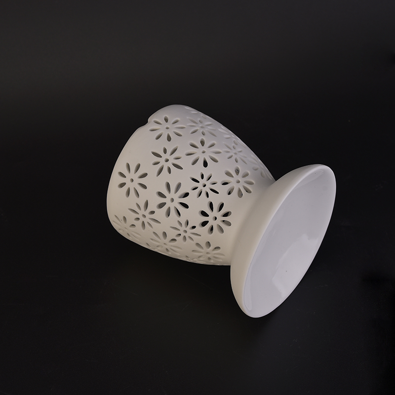 Hot selling white unique ceramic candle aroma burner 