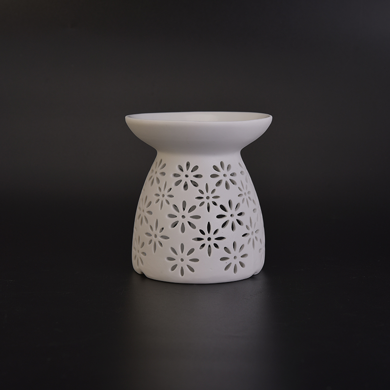 Hot selling white unique ceramic candle aroma burner 