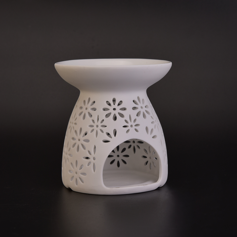 Hot selling white unique ceramic candle aroma burner 