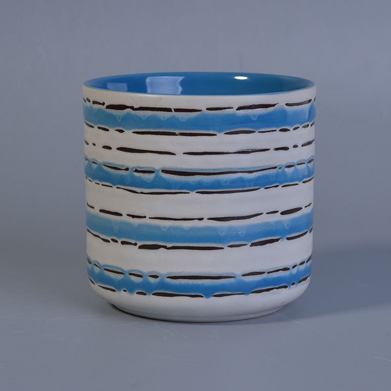 Eco-friendly Hand Painted Scented Soy Ceramic Candle Jars
