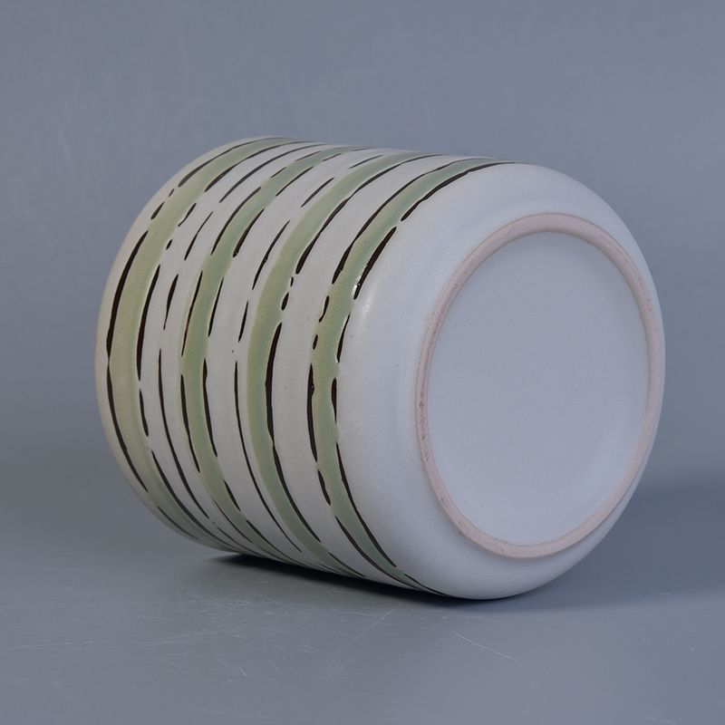 hand painting ceramic candle jars