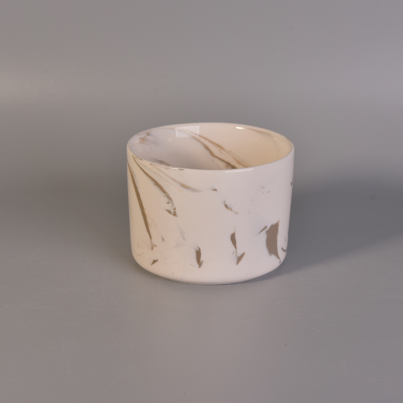Beautiful decorative mable ceramic candle vessels