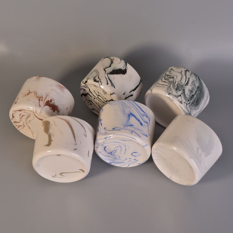 stock marble effect ceramic candle jars