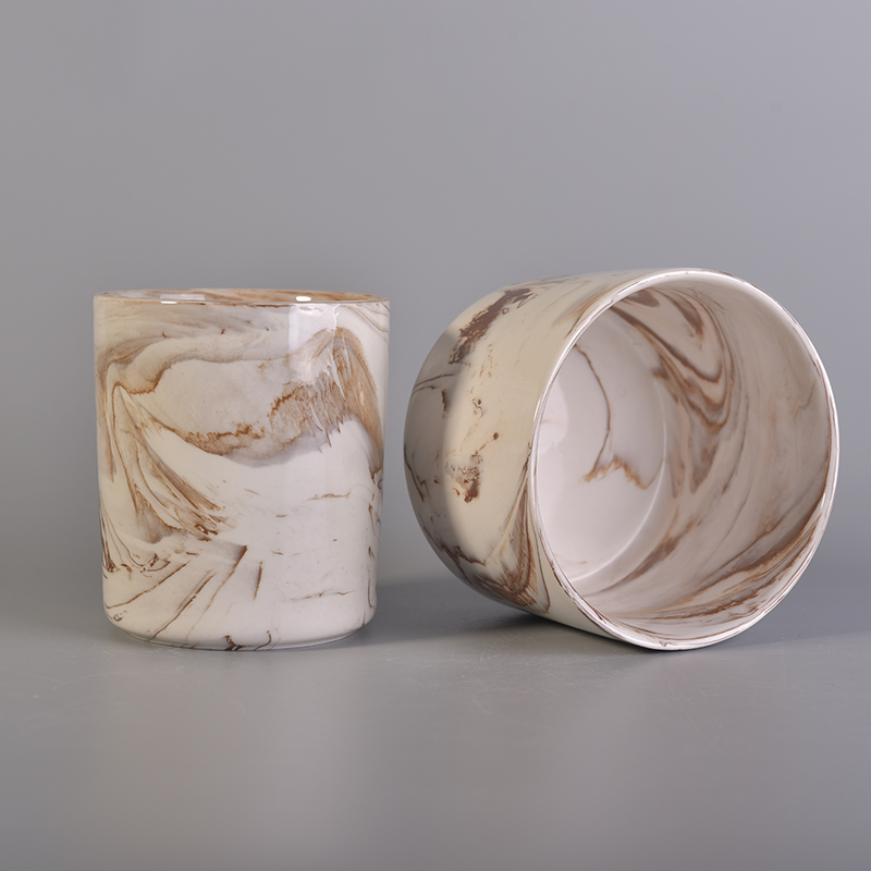 stock marble effect ceramic candle jars