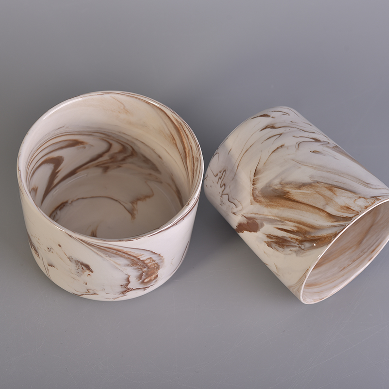 stock marble effect ceramic candle jars