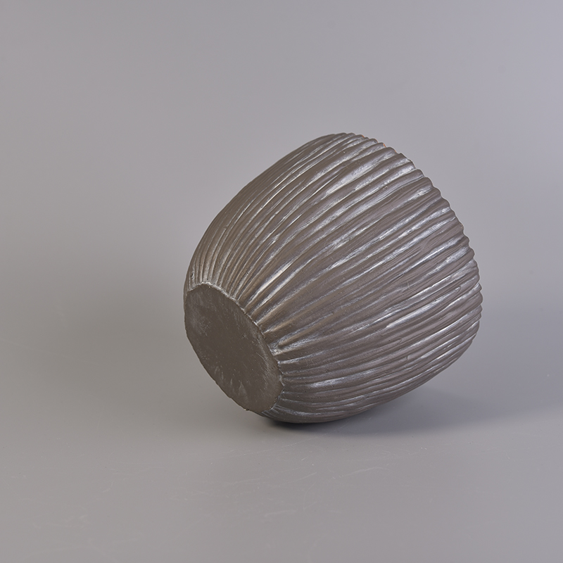 Low MOQ copper painted bowl design concrete candle vessel 