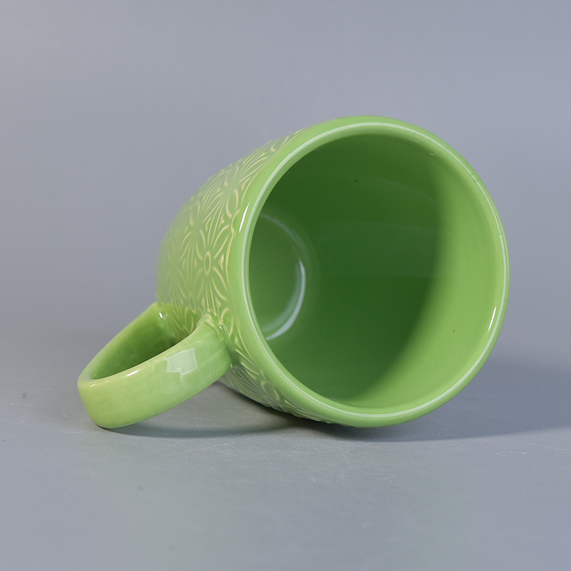 green ceramic mug