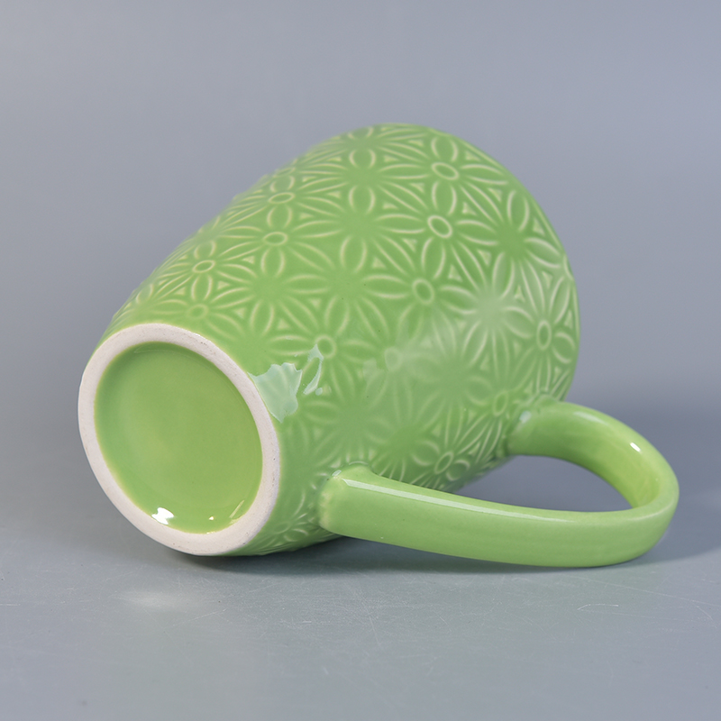 green ceramic mug
