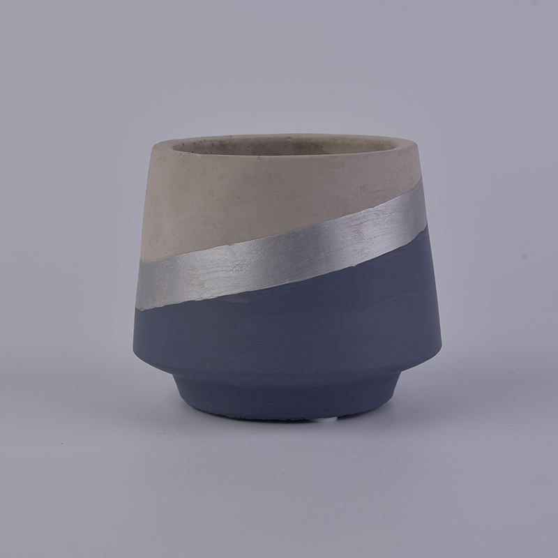 Color bottom concrete candle holder in different size