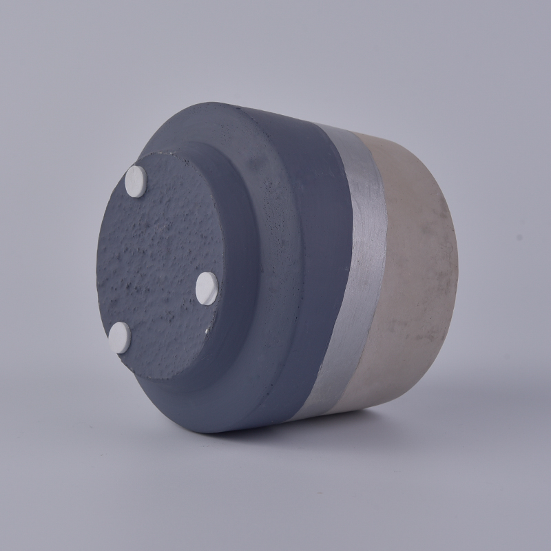 Color bottom concrete candle holder in different size