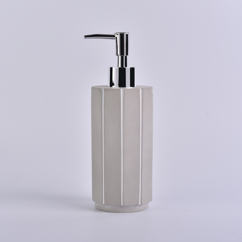 empty concrete bottles with pump