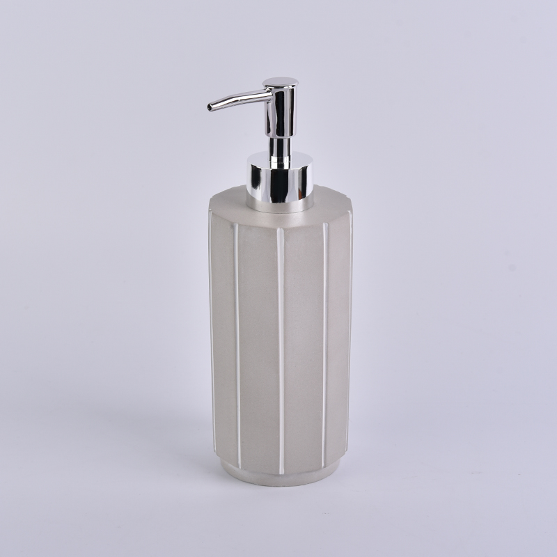 empty concrete bottles with pump