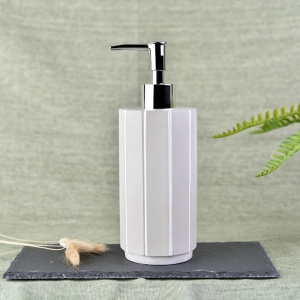 empty concrete bottles with pump