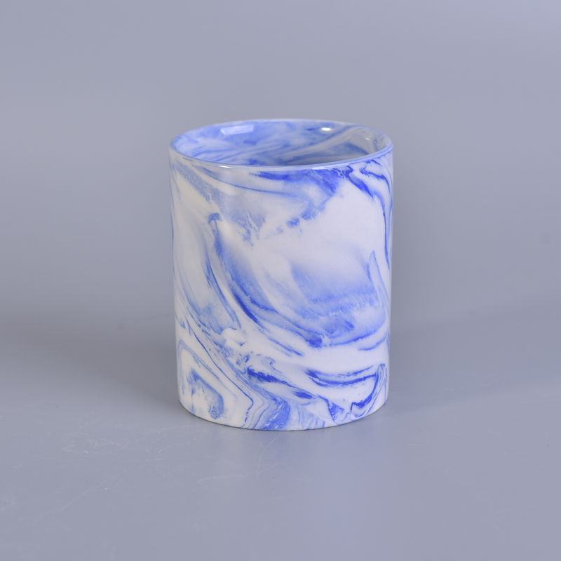home deco 5 oz  marble ceramic candle holders title=