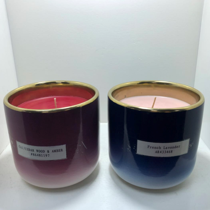 gradient color glazed ceramic candle jars