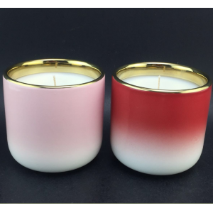 gradient color glazed ceramic candle jars