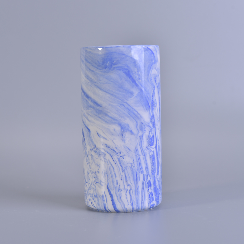 tall marbled ceramic candle holders