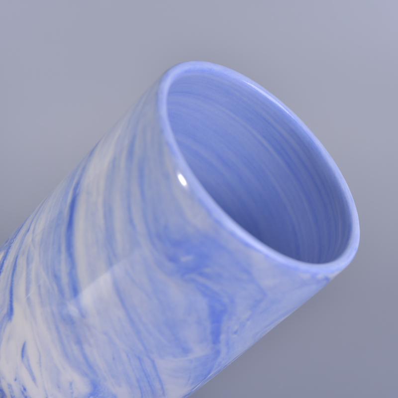 tall marbled ceramic candle holders