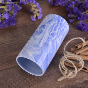 tall marbled ceramic candle holders