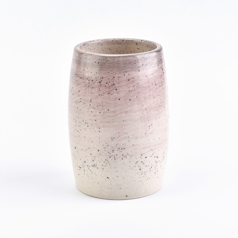 oval shaped hand painted 280ml ceramic candle holders