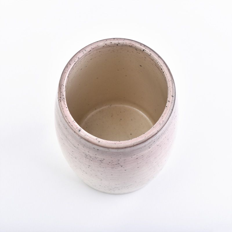 oval shaped hand painted 280ml ceramic candle holders