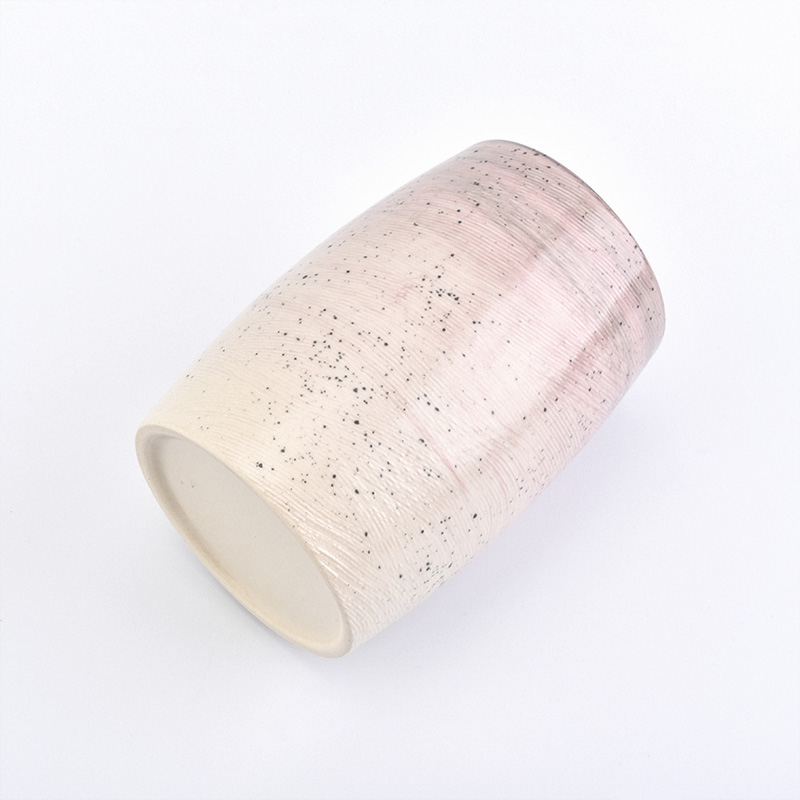 oval shaped hand painted 280ml ceramic candle holders