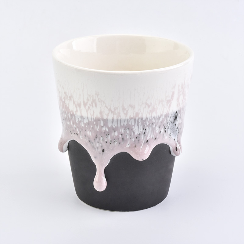 Votive 8oz wax filling ceramic candle holders with lid
