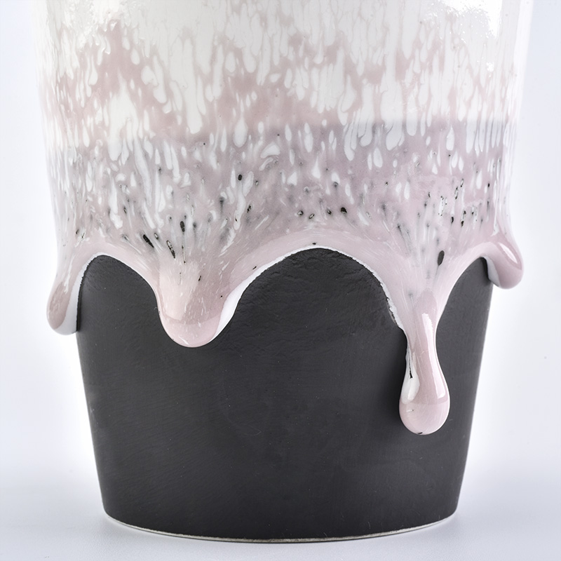 Votive 8oz wax filling ceramic candle holders with lid