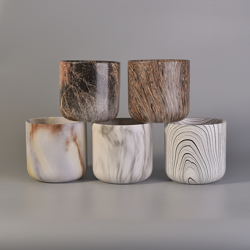 unique printing ceramic candle holder