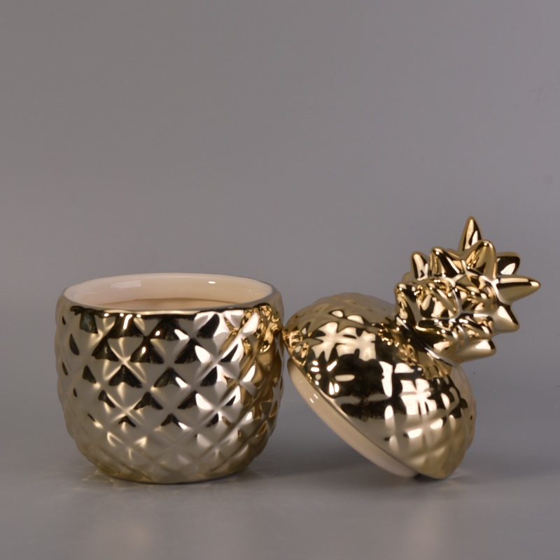 pineapple ceramic candle jar