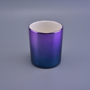 blue and purple gradient cylinder ceramic vessel for candles
