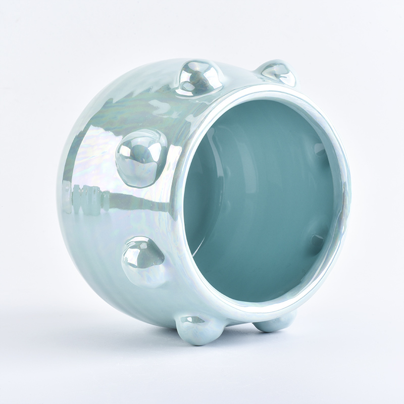 pearl glazing ceramic candle jar