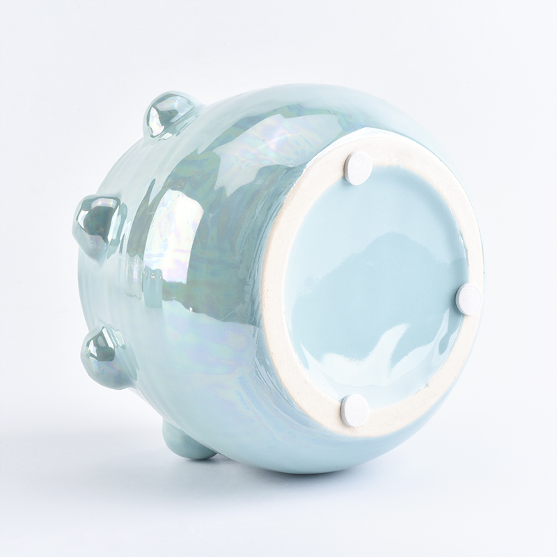 pearl glazing ceramic candle jar