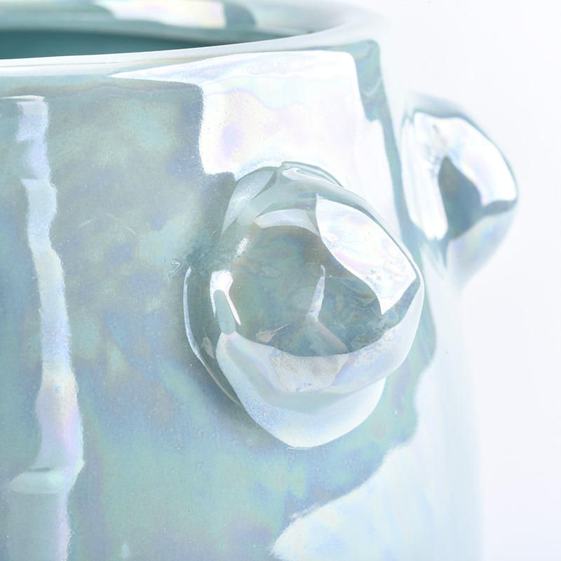 pearl glazing ceramic candle jar