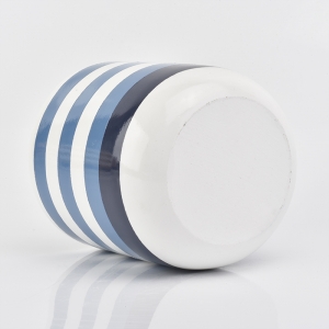High quality concrete candle jars with hand painting Blue color