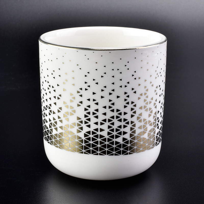 gold printed decoration white ceramic candle holders with round bottom gold printed decoration white ceramic candle holders with round bottom