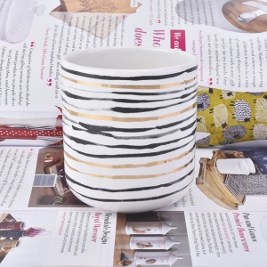 10oz ceramic candle holders with gold printing