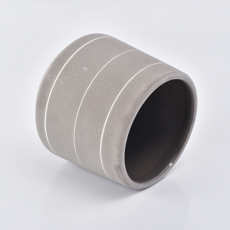 495 ml gray ceramic candle jar