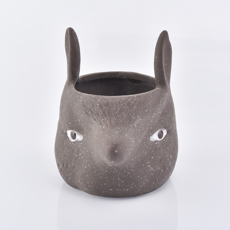 High quality creativity ceramic candle holder FOX shape clay container home decoration 