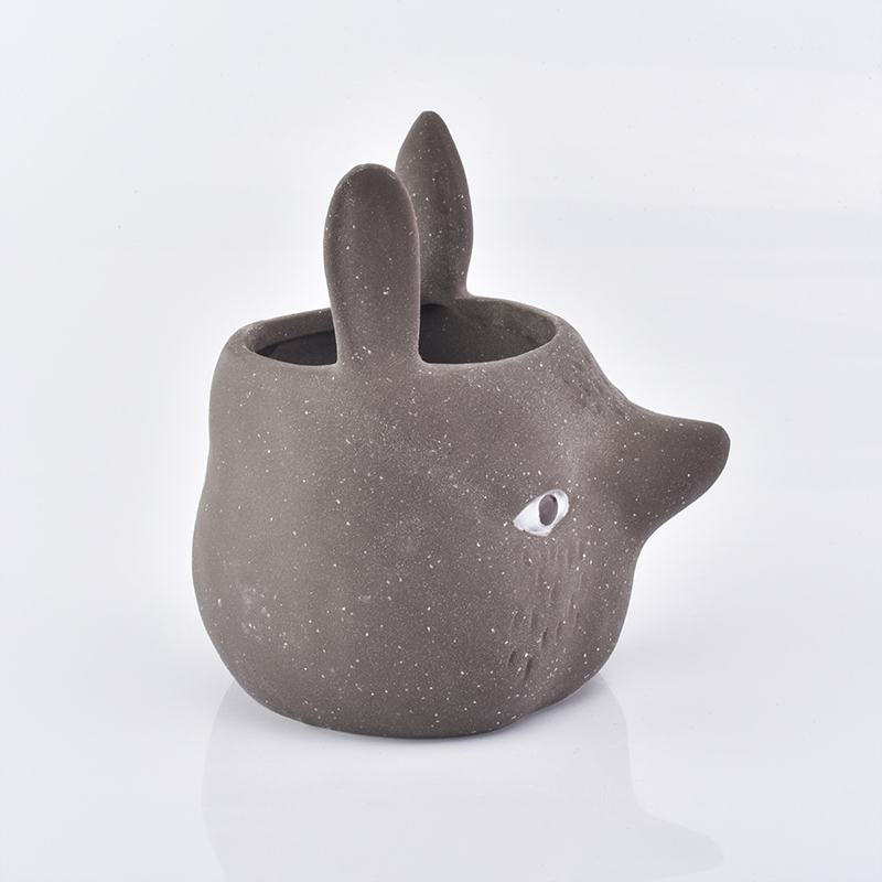 High quality creativity ceramic candle holder FOX shape clay container home decoration 