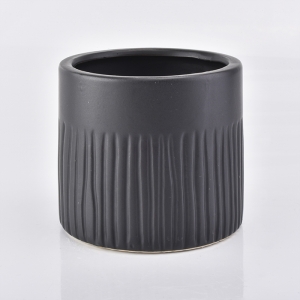 12oz Matte Black Ceramic Candle Holders