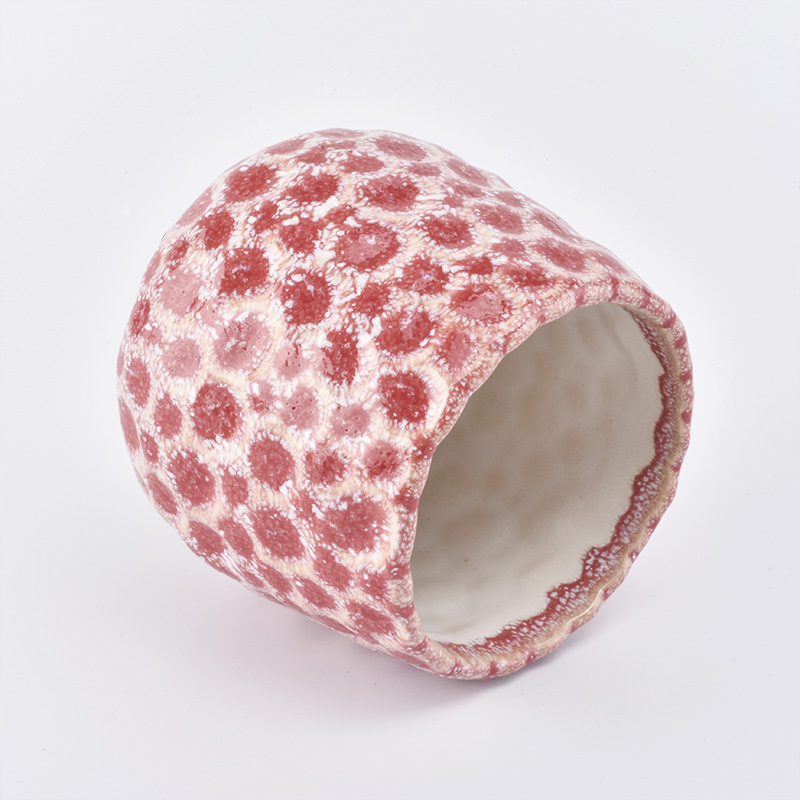 snow effect pink ceramic candle jars snow effect pink ceramic candle jars