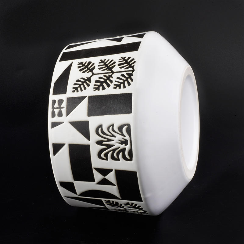 1L ceramic black guitar decorated candle jars