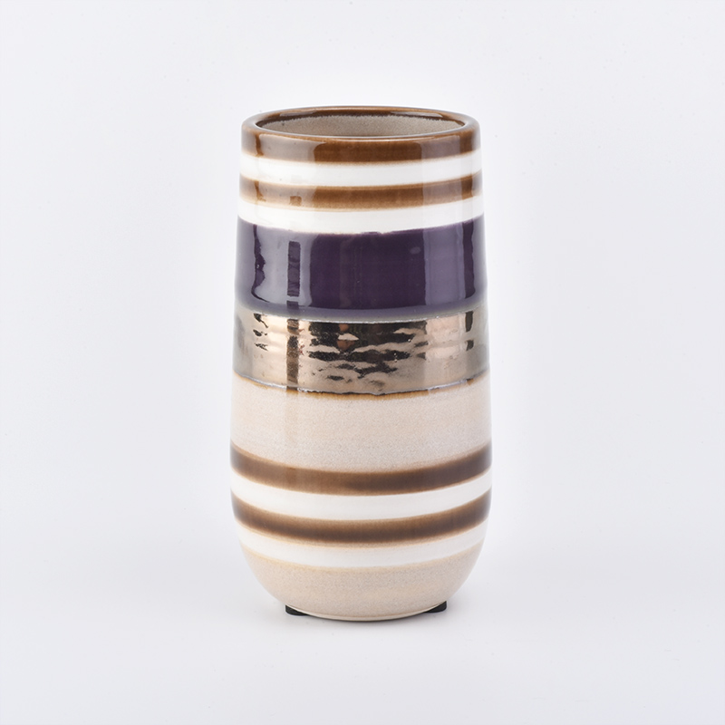 12oz long ceramic candle holders with gold printing 12oz long ceramic candle holders with gold printing