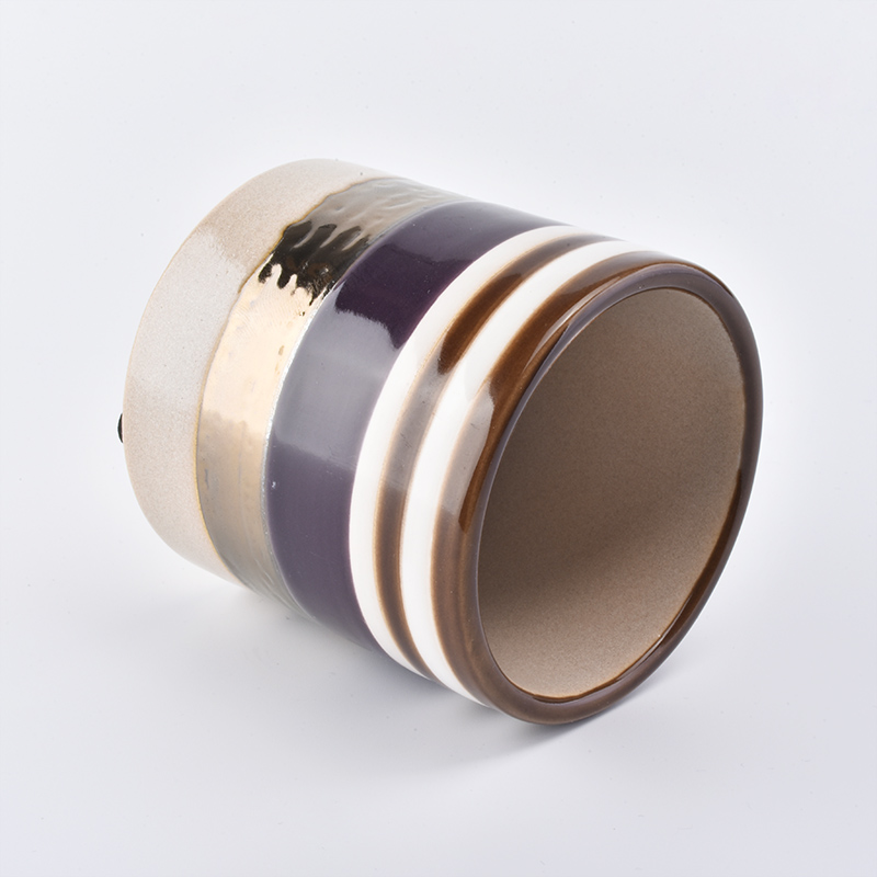 340ml wholesale ceramic candle jar with gold plated for candle making 340ml wholesale ceramic candle jar with gold plated for candle making